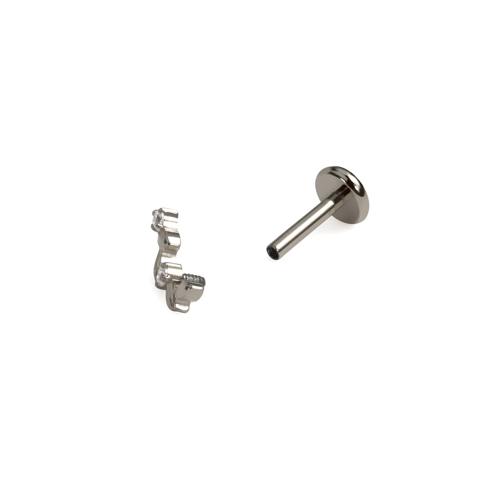 Titanlabret med buet design av blader og stener