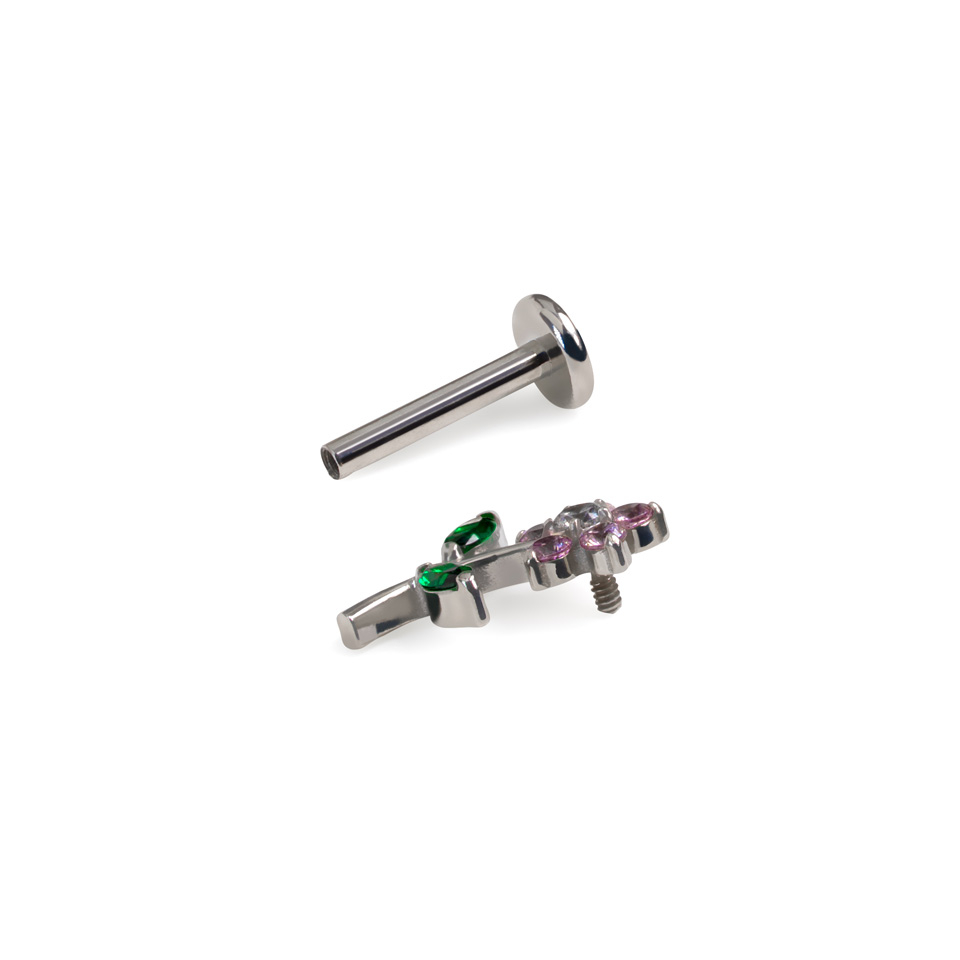 Søt flat back-labret med blomst