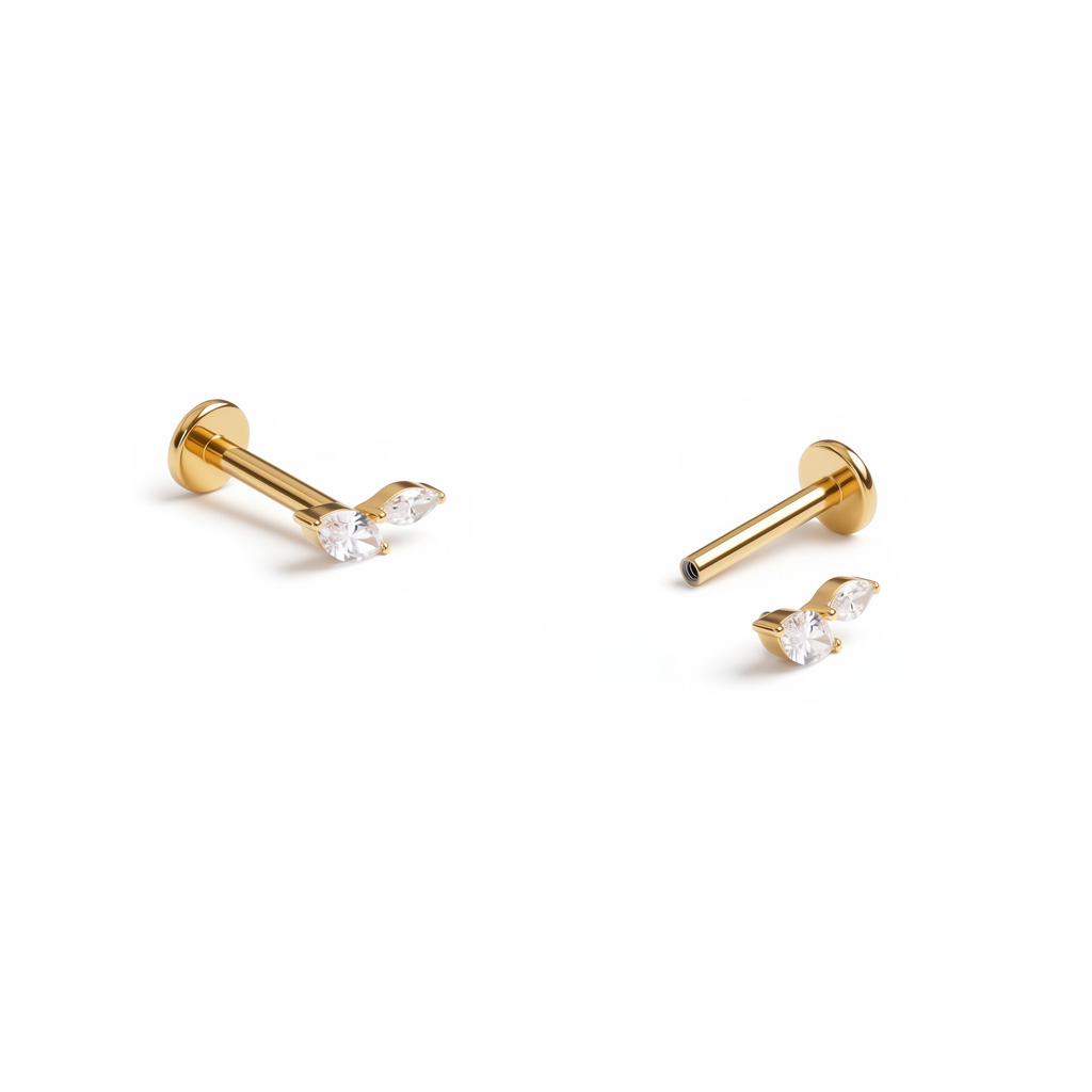 Titanlabret med marquiseslipte stener