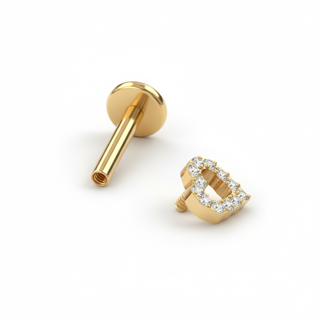 Hjerteformet titanlabret med stener