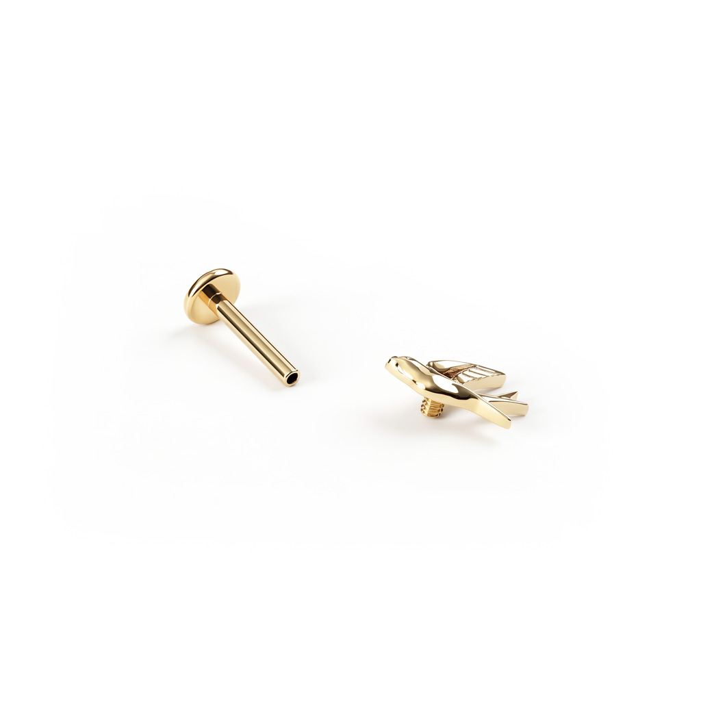 Svaleformet labret i titan