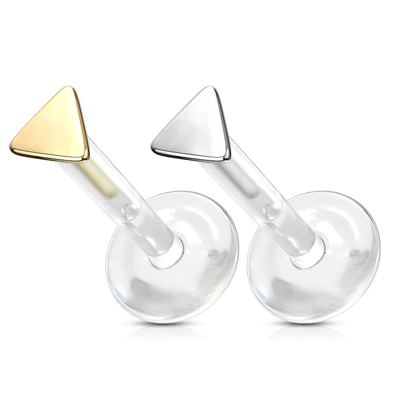 Labret av 14 karat gull med trekantet topp