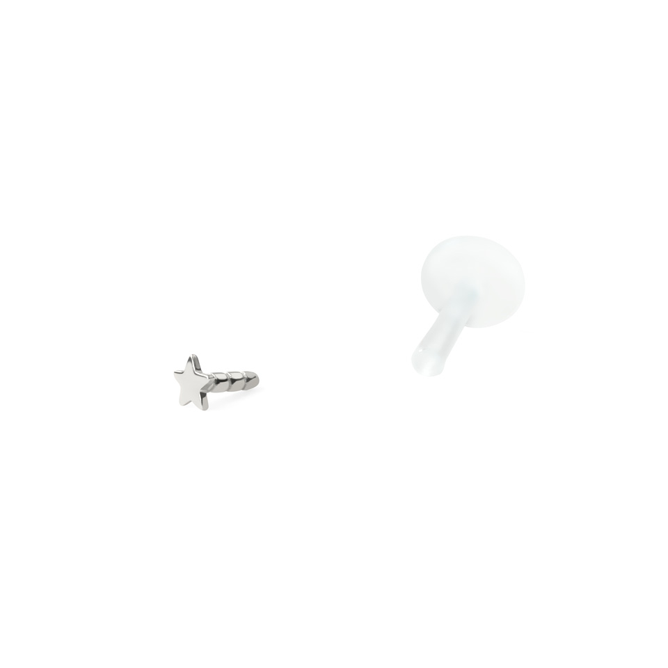 Labret av 14K gull med stjerne topp