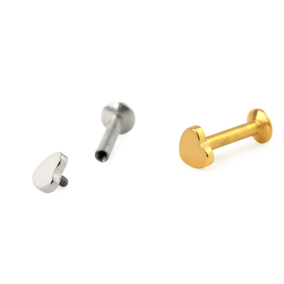 Labret med hjertedesign