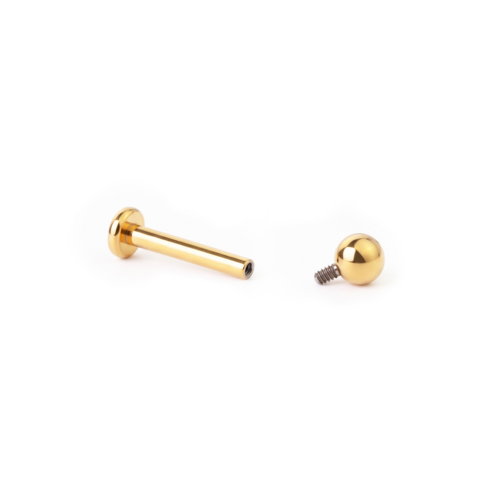 Labret av farget titan med innvendig gjenge