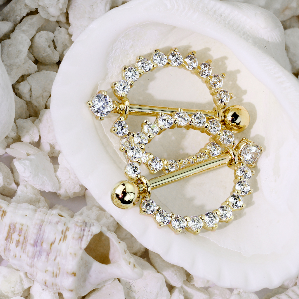 14 karat ekte gull brystpiercing
