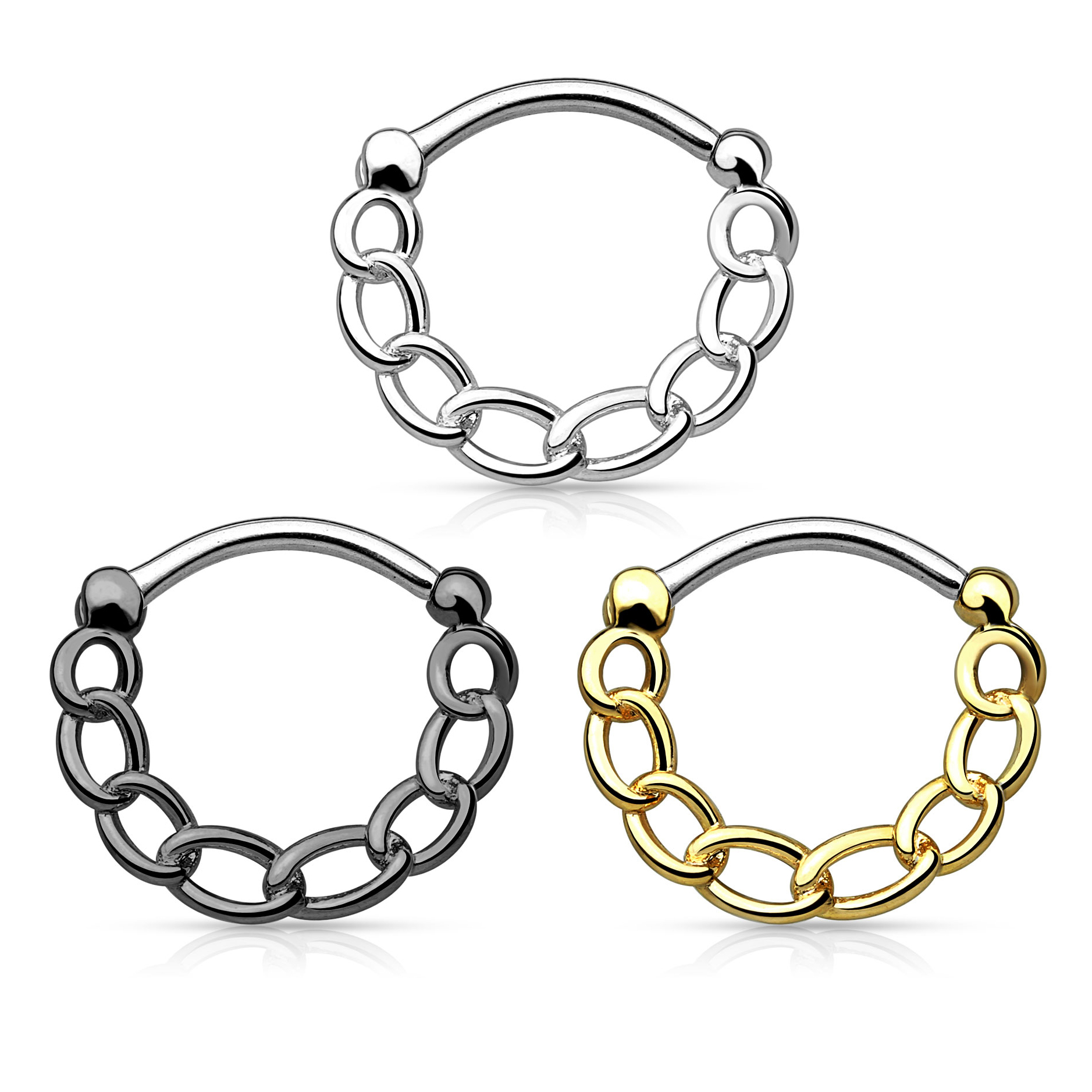 Septumpiercing med kjede