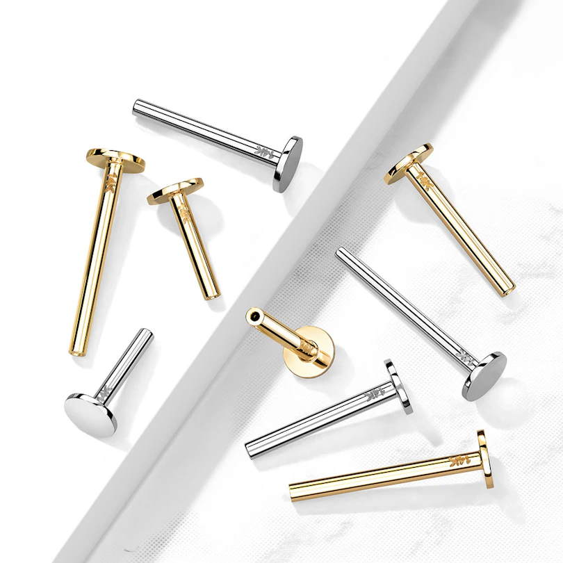 Løs push-in labret av 14 karat gull