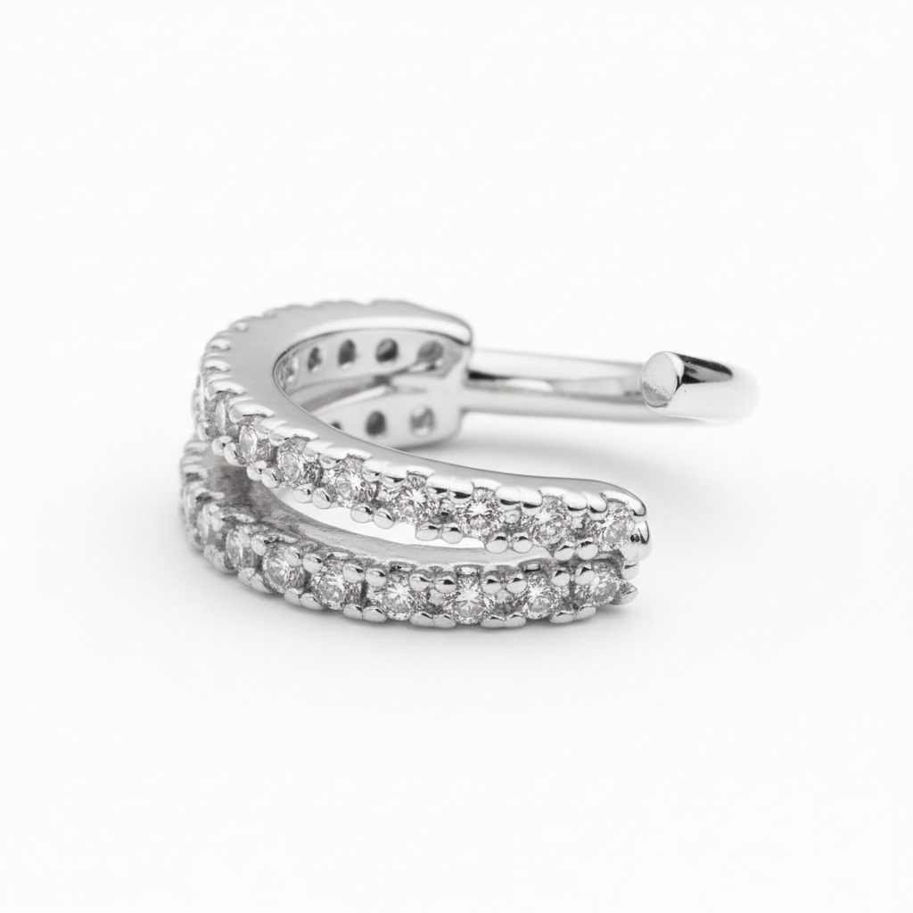 Ring med dobbelt splittet stenrekke