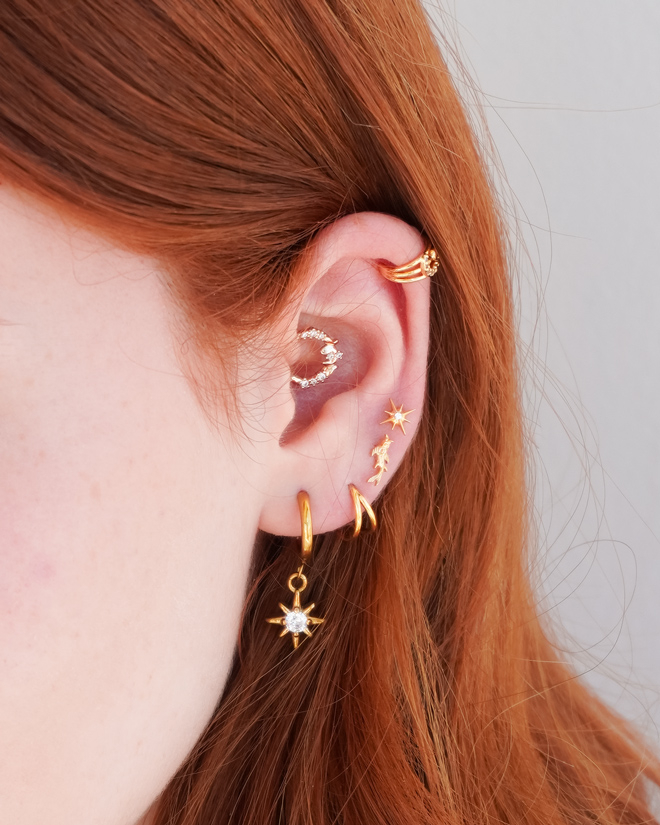 Dobbel bøylet ring titan