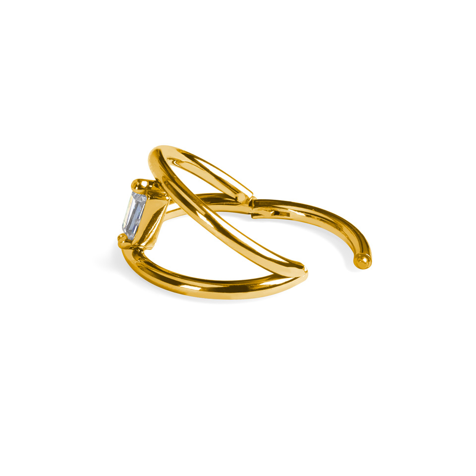 Dobbel ring koblet sammen med sten