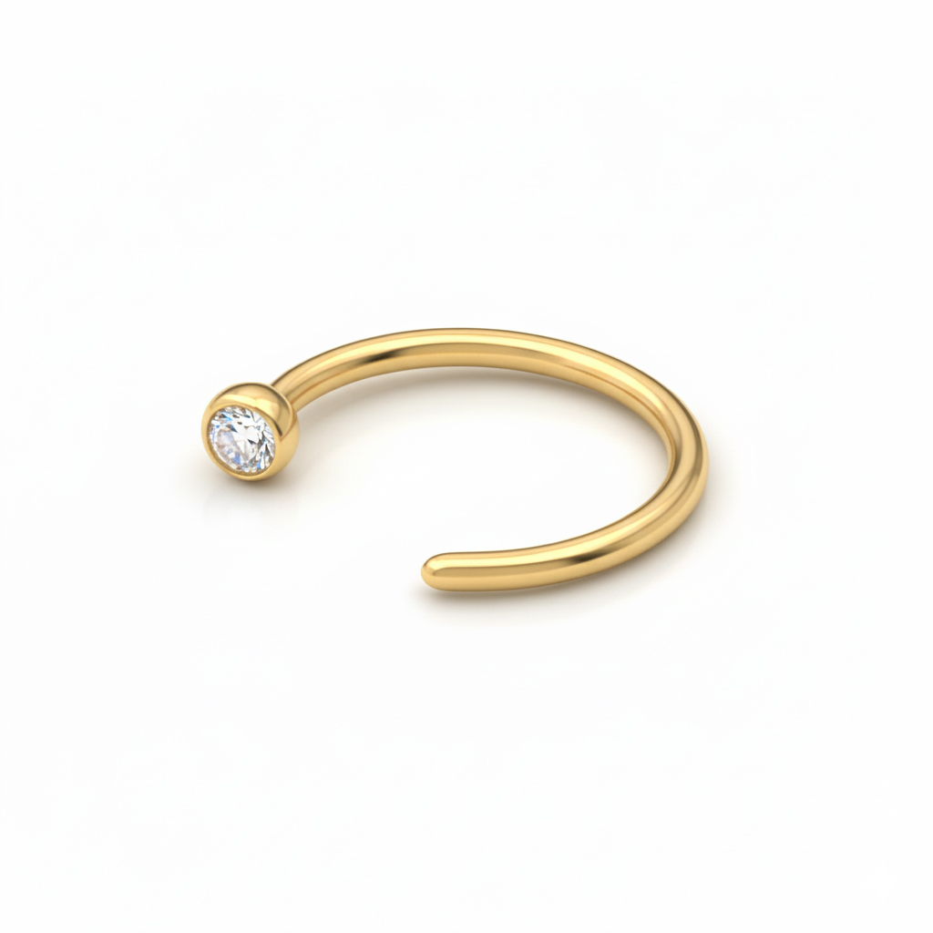 Åpen titanring med edelsten