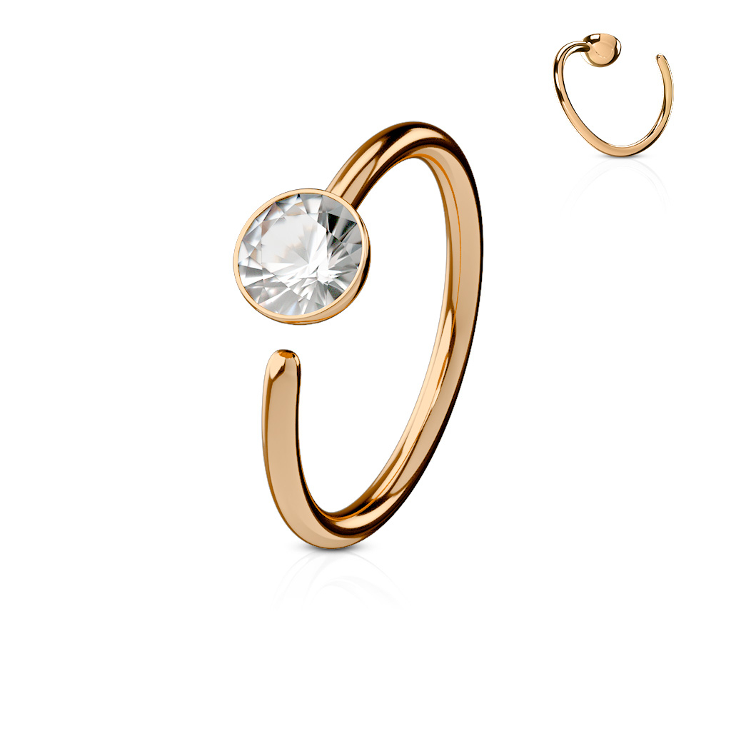 Ring med fast pærle krystall