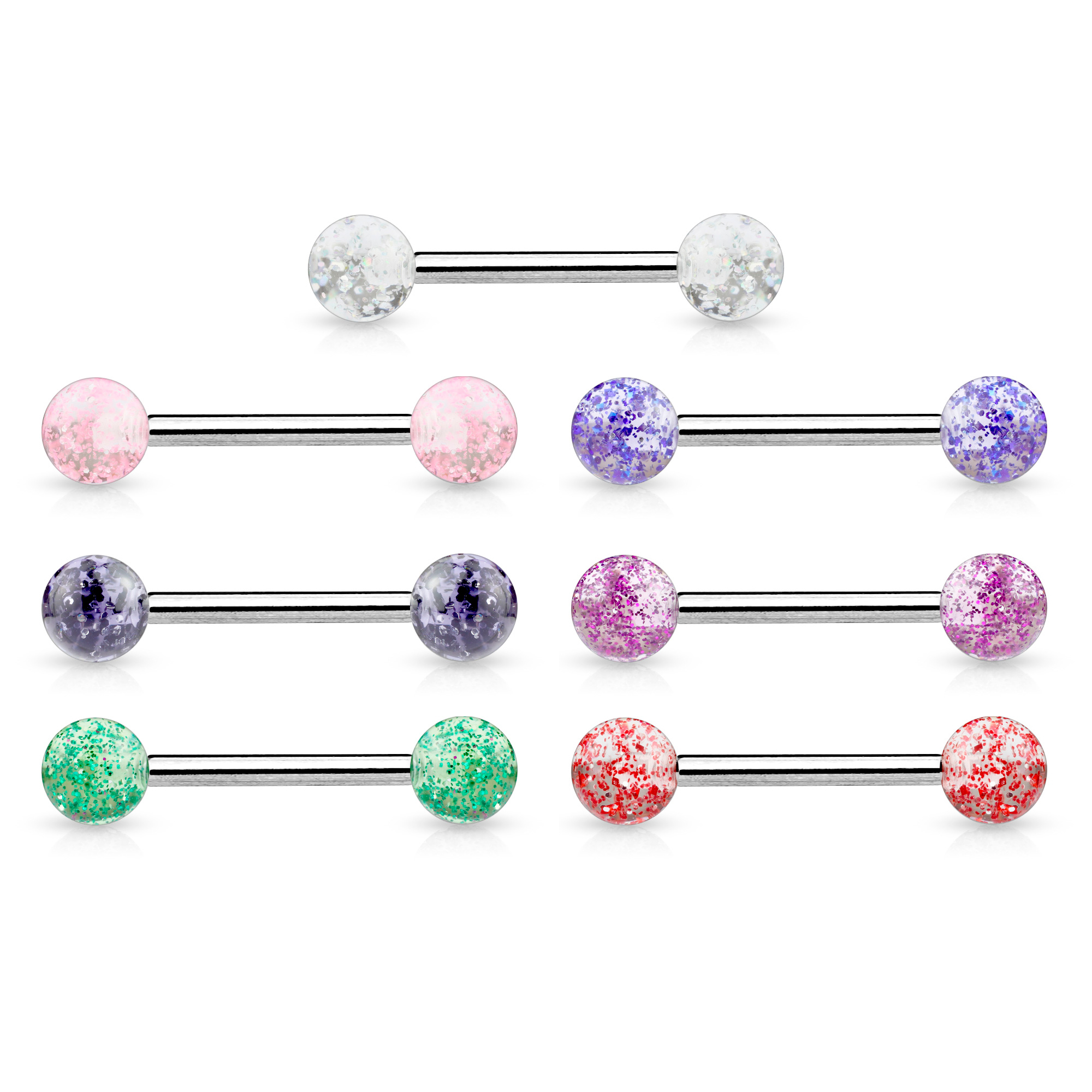 Tungepiercing av titan med glimmerkuler