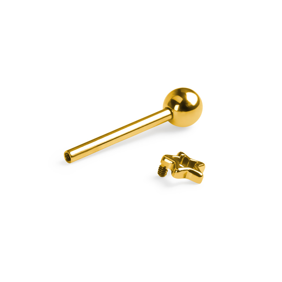 Tungebarbell i titan med stjerne