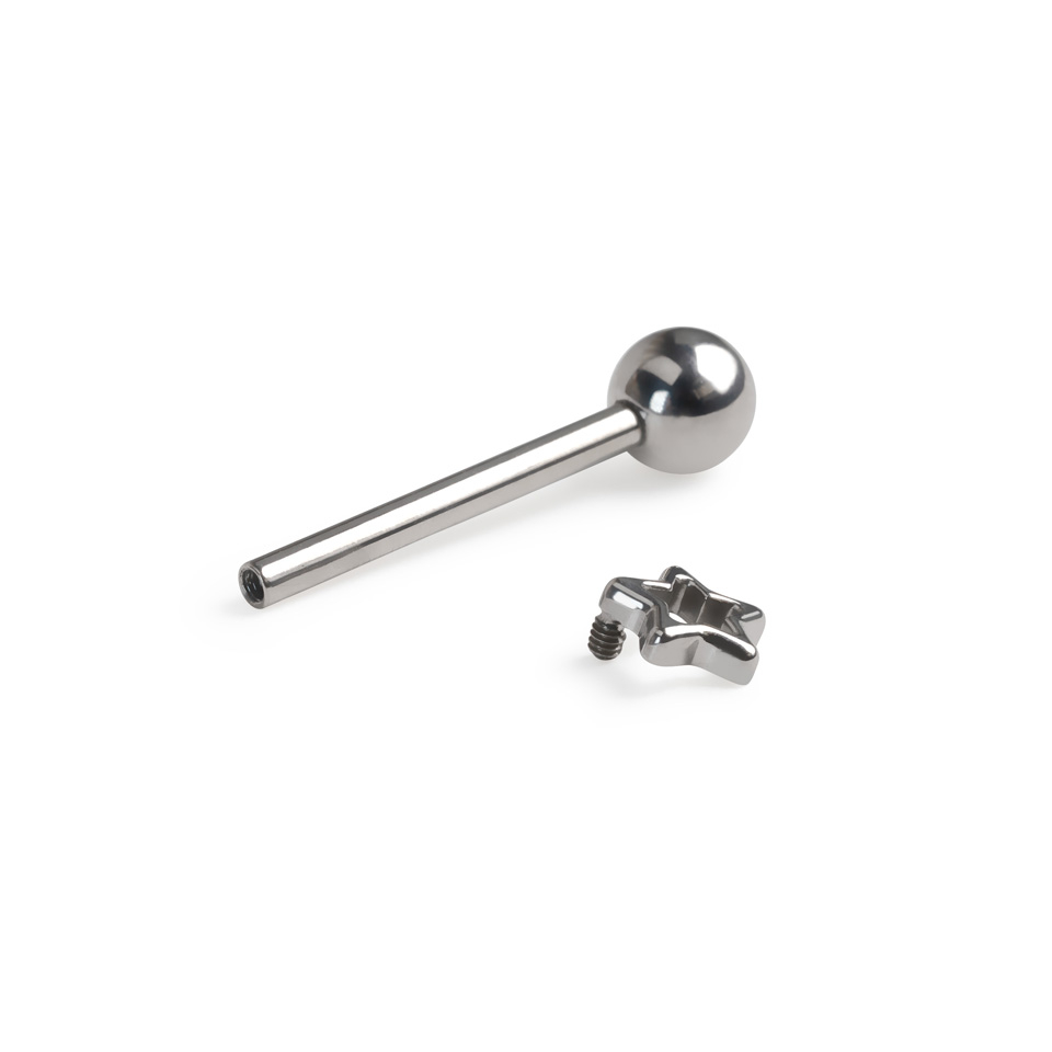 Tungebarbell i titan med stjerne