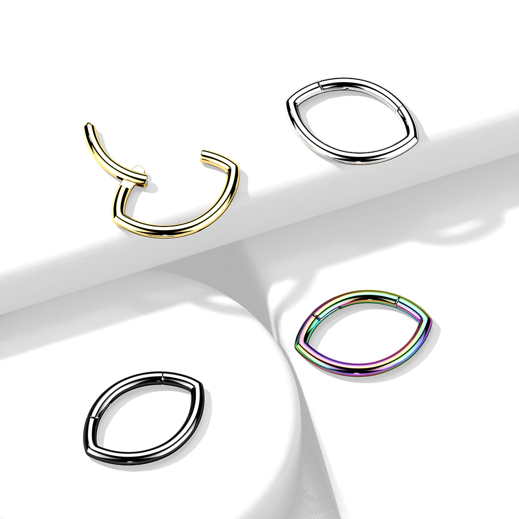 Ovalformet henglset ring av titan