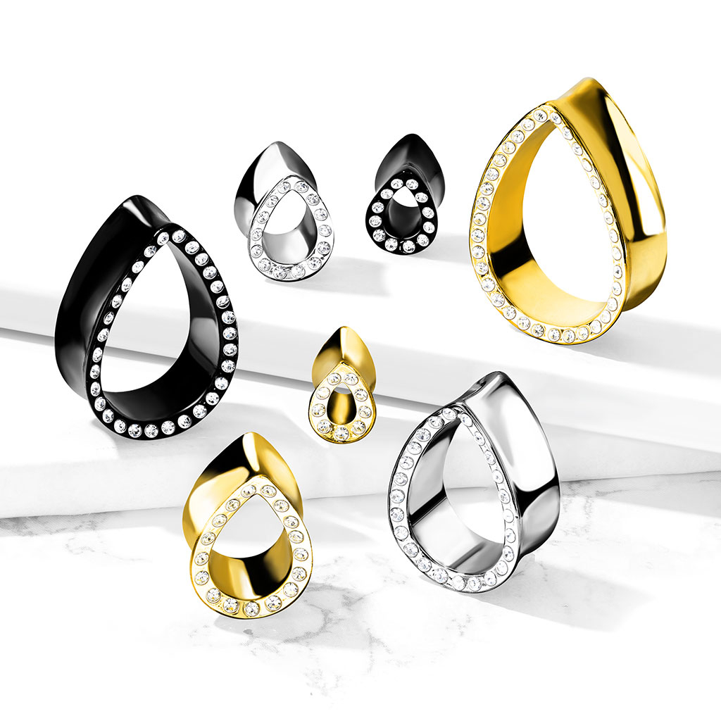 Dråpeformet tunnel med stenkant